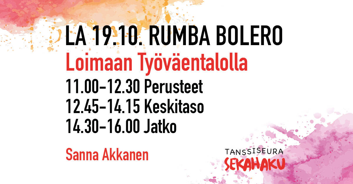 Rumba Bolero tanssikurssit Loimaalla